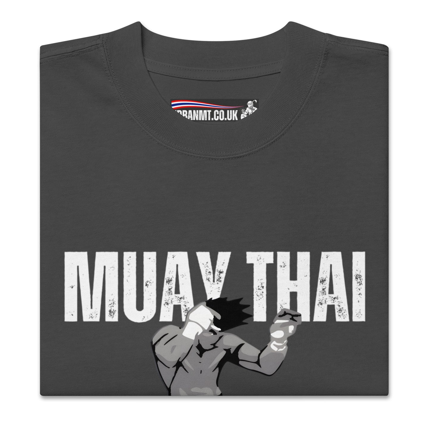 Muay Thai Oversized T - Faded Black_ F1