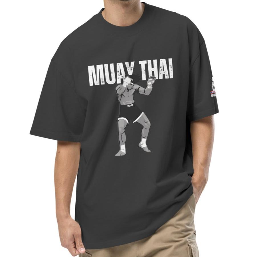 Muay Thai Oversized T - Faded Black_ F1