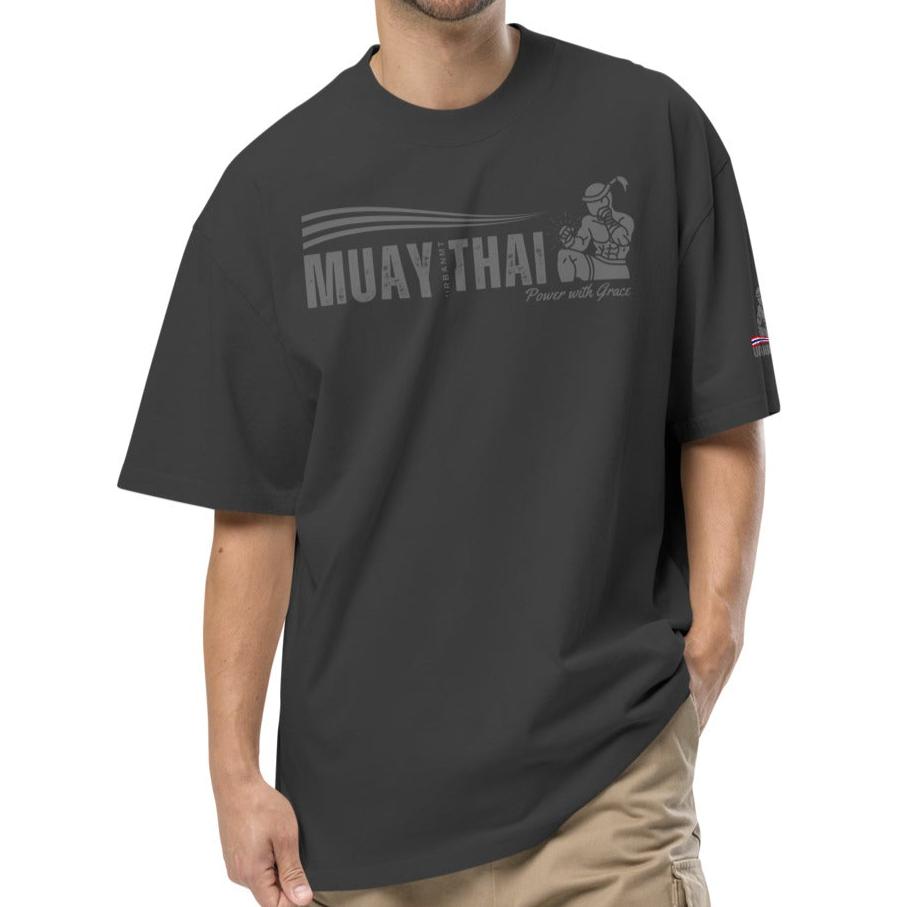 Muay Thai Oversized T - Faded Black_HG