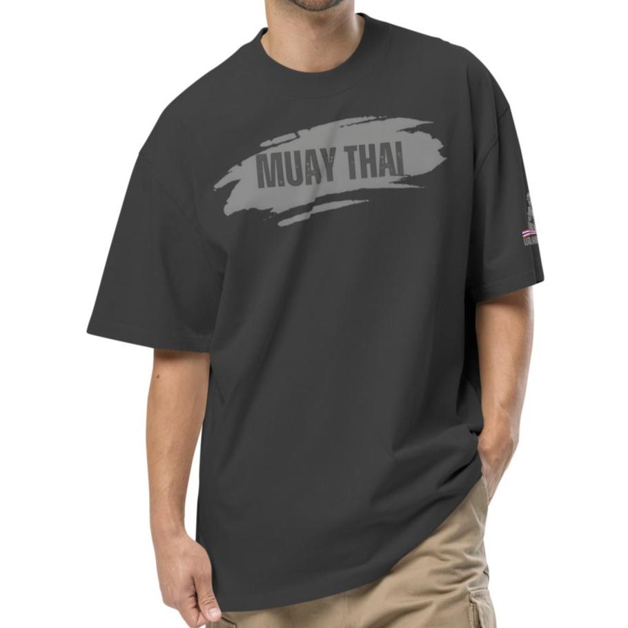 Muay Thai Oversized T-Shirt - Faded Black_IS