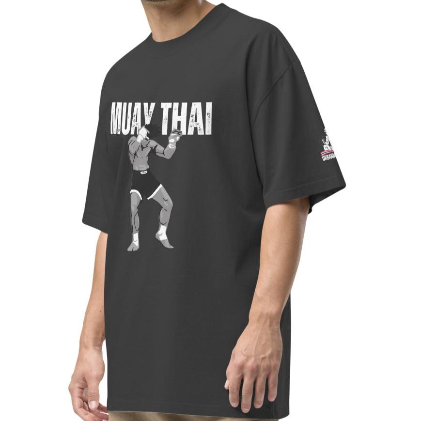 Muay Thai Oversized T - Faded Black_ F1