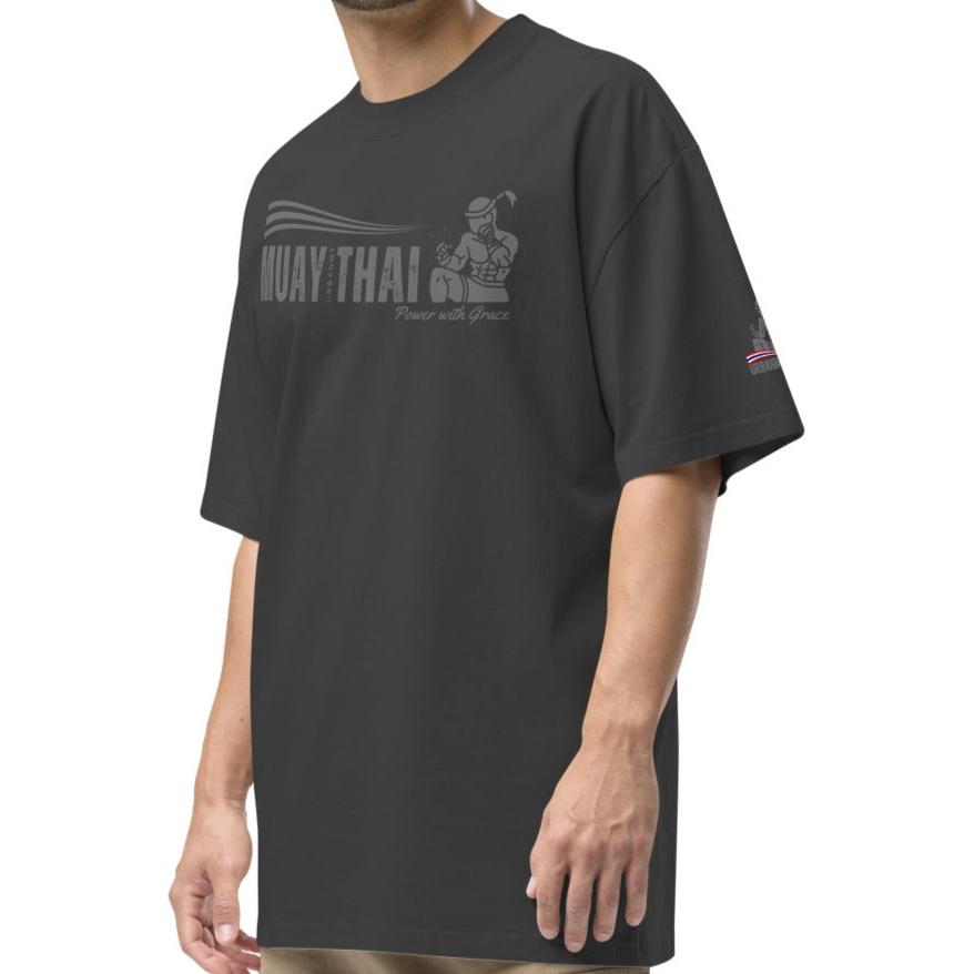 Muay Thai Oversized T - Faded Black_HG