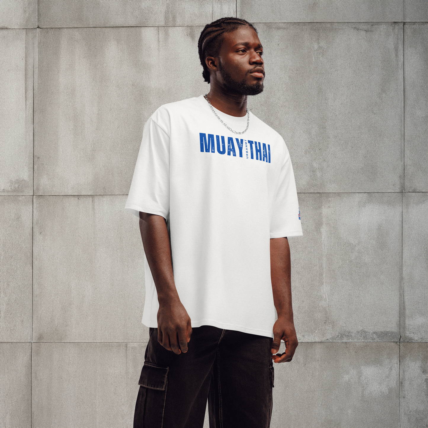 Muay Thai Oversized T-Shirt - White_MTUMTLB