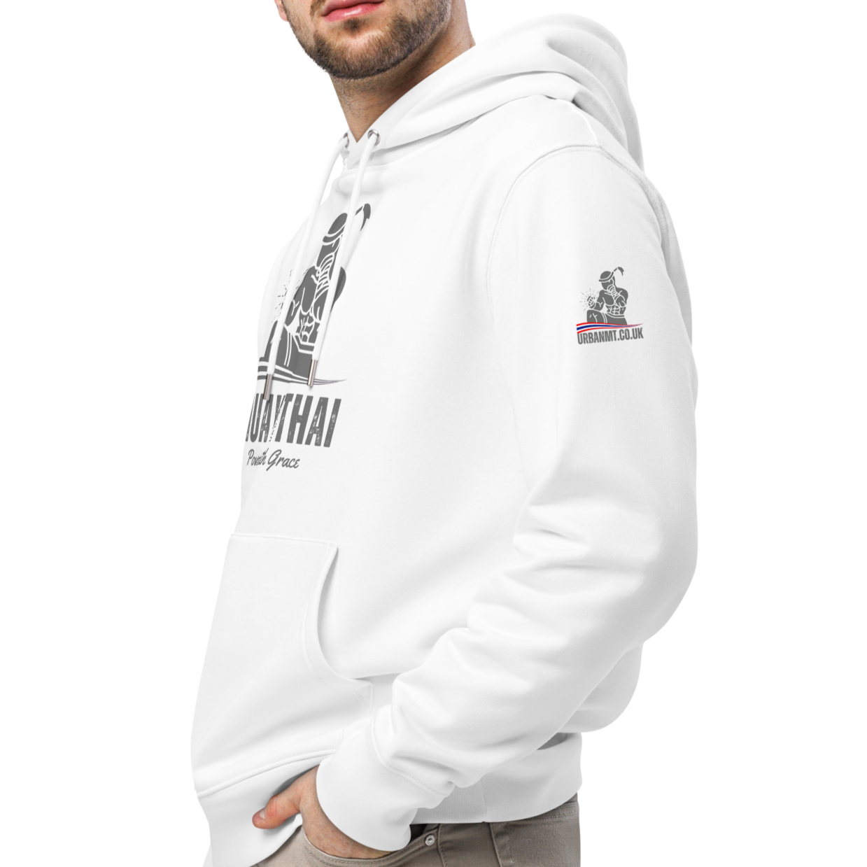 Muay Thai Premium Hoodie - White_VG