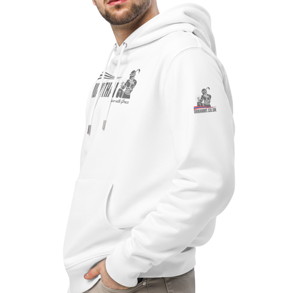 Muay Thai Premium Hoodie - White_HG