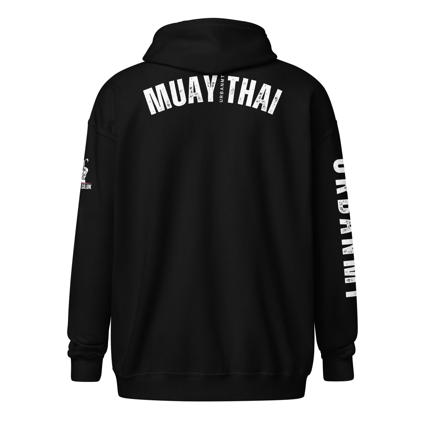 Muay Thai Lightweight Zipped Hoodie - Black_MTUMT