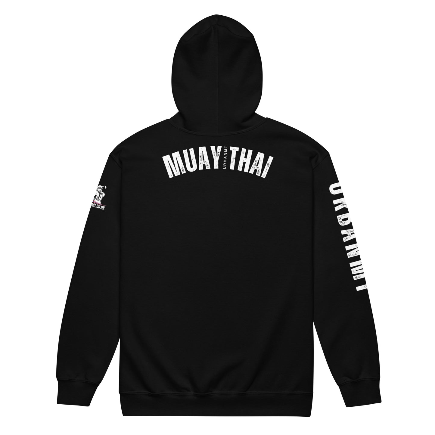 Muay Thai Lightweight Zipped Hoodie - Black_MTUMT