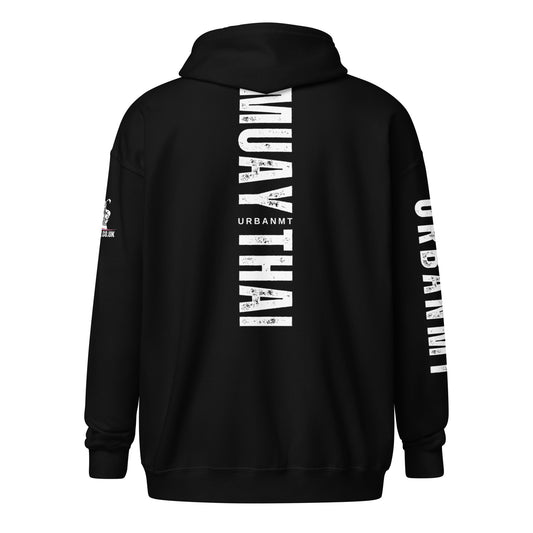 Muay Thai Lightweight Zipped Hoodie - Black_MTUMTBV