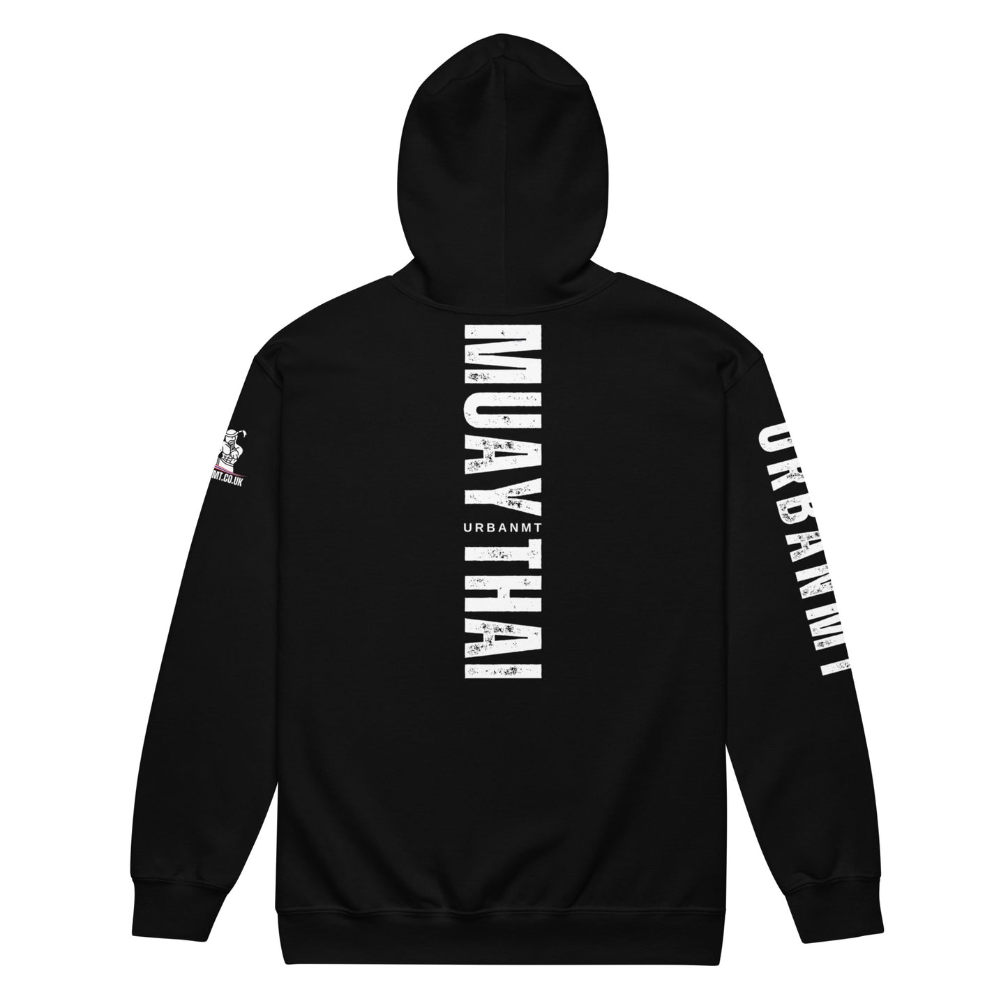 Muay Thai Lightweight Zipped Hoodie - Black_MTUMTBV