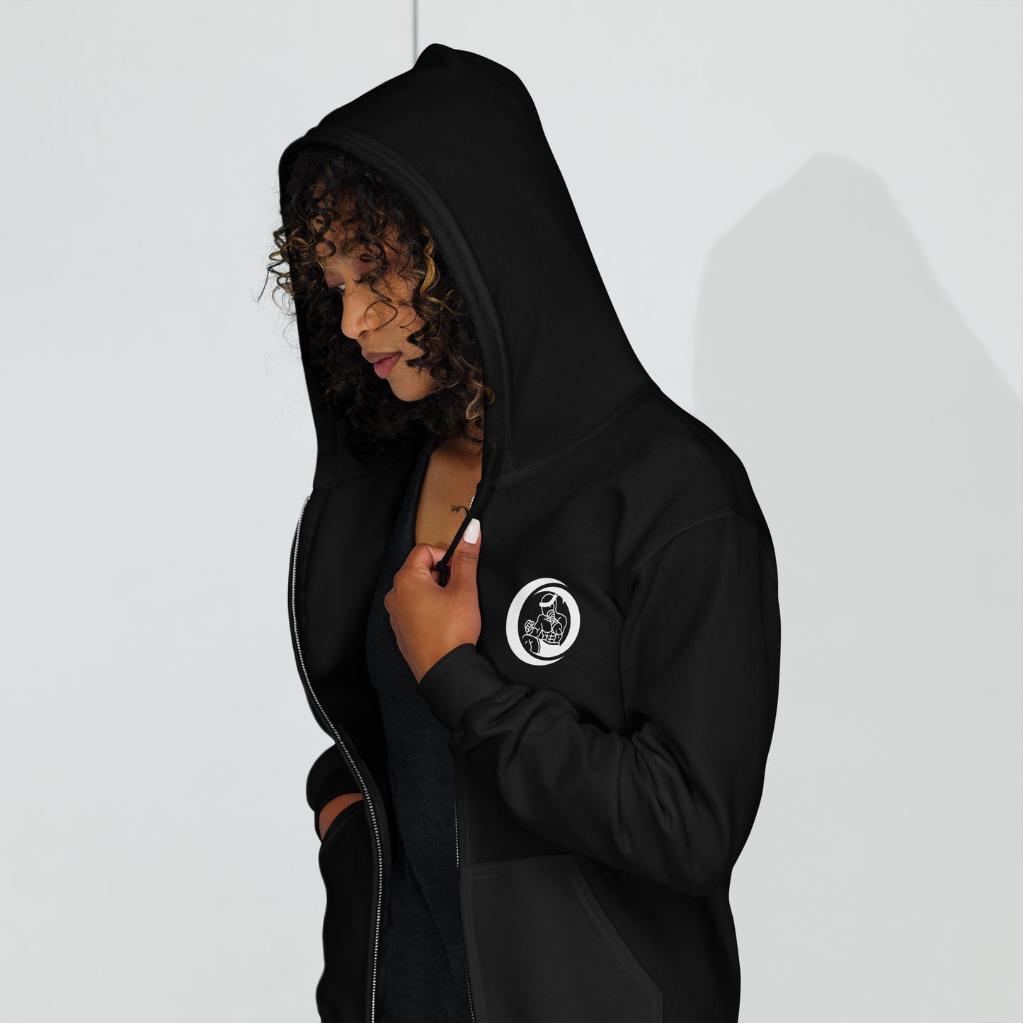 Muay Thai Lightweight Zipped Hoodie - Black_MTNL