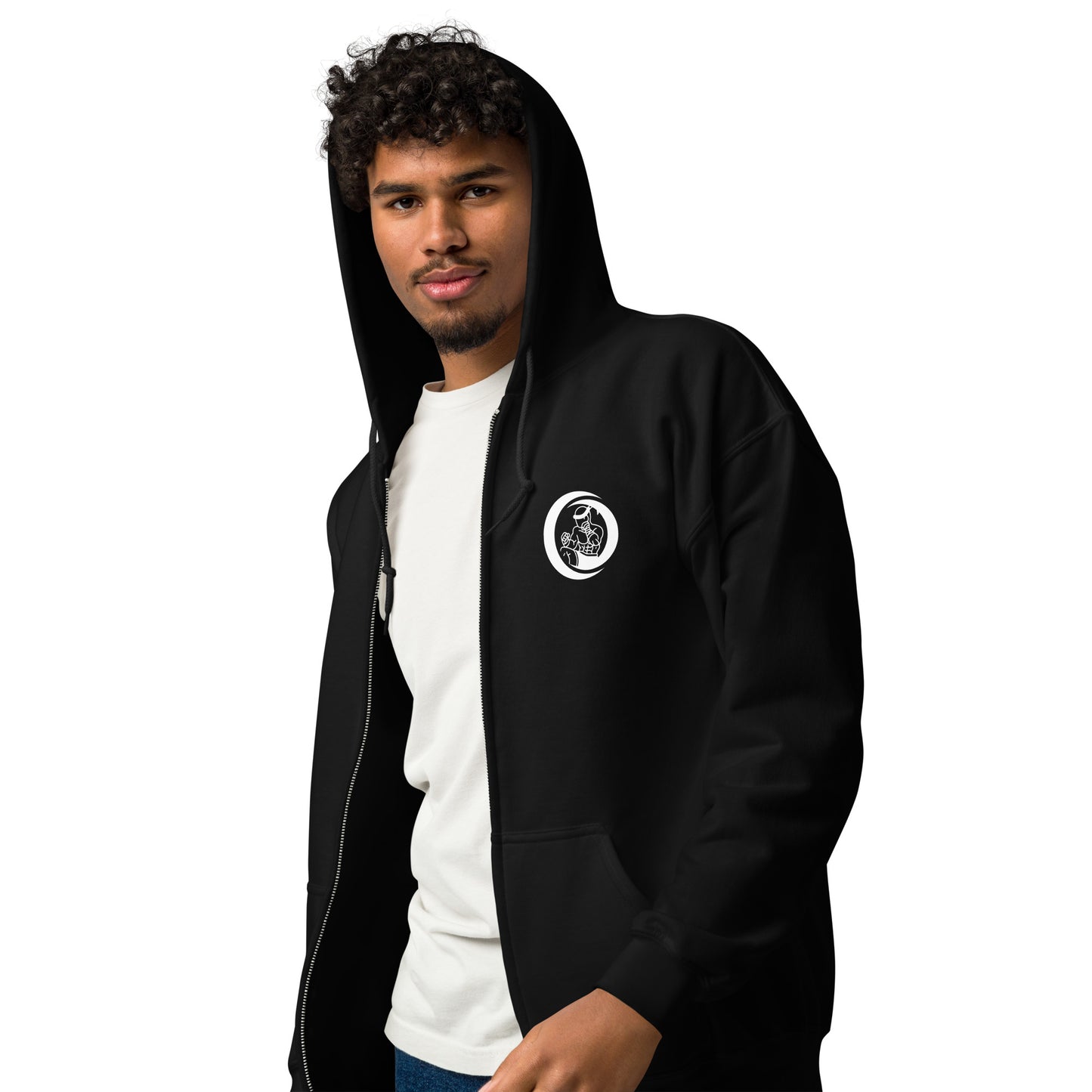 Muay Thai Lightweight Zipped Hoodie - Black_MTNL