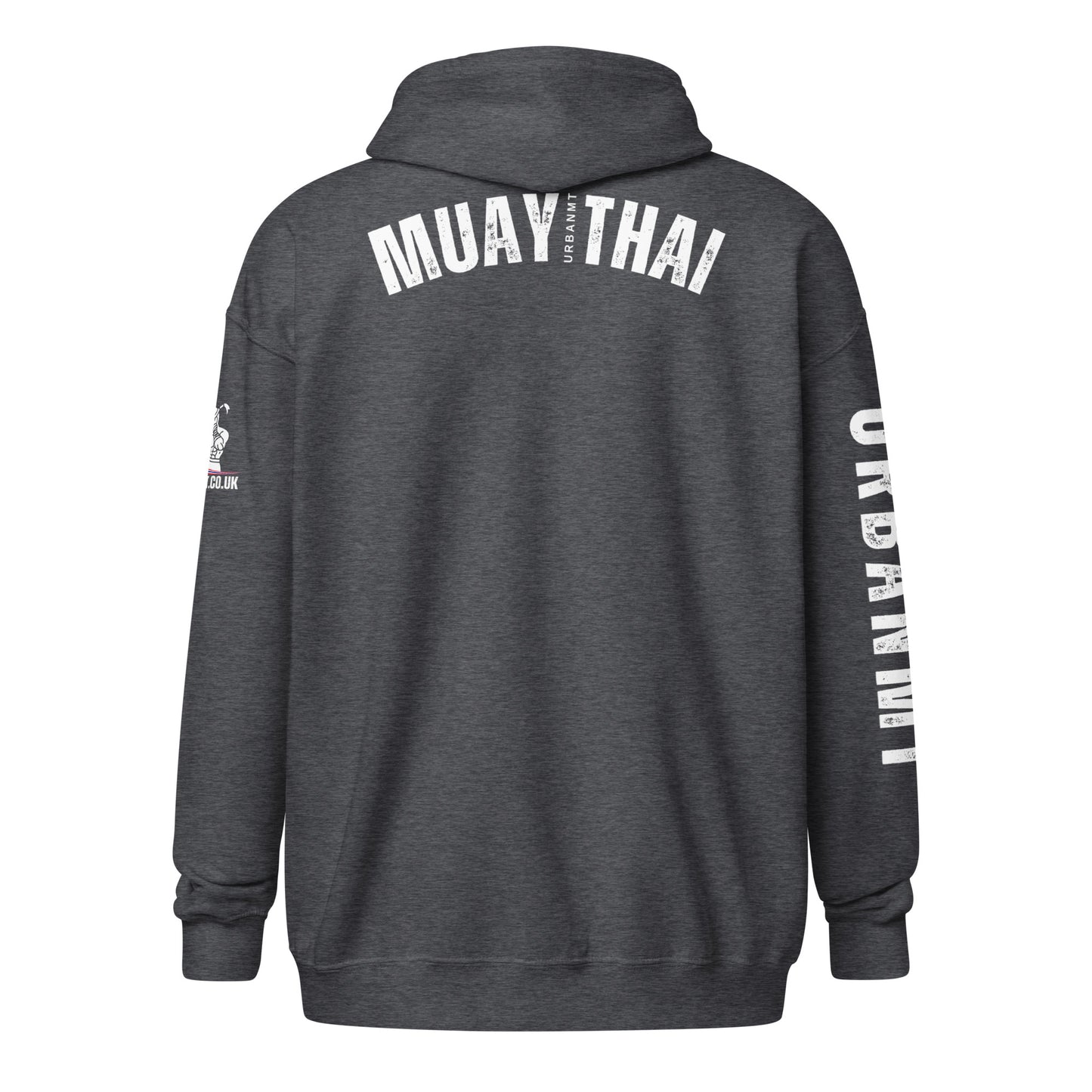 Muay Thai Lightweight Zipped Hoodie - Dark Heather_MTUMT