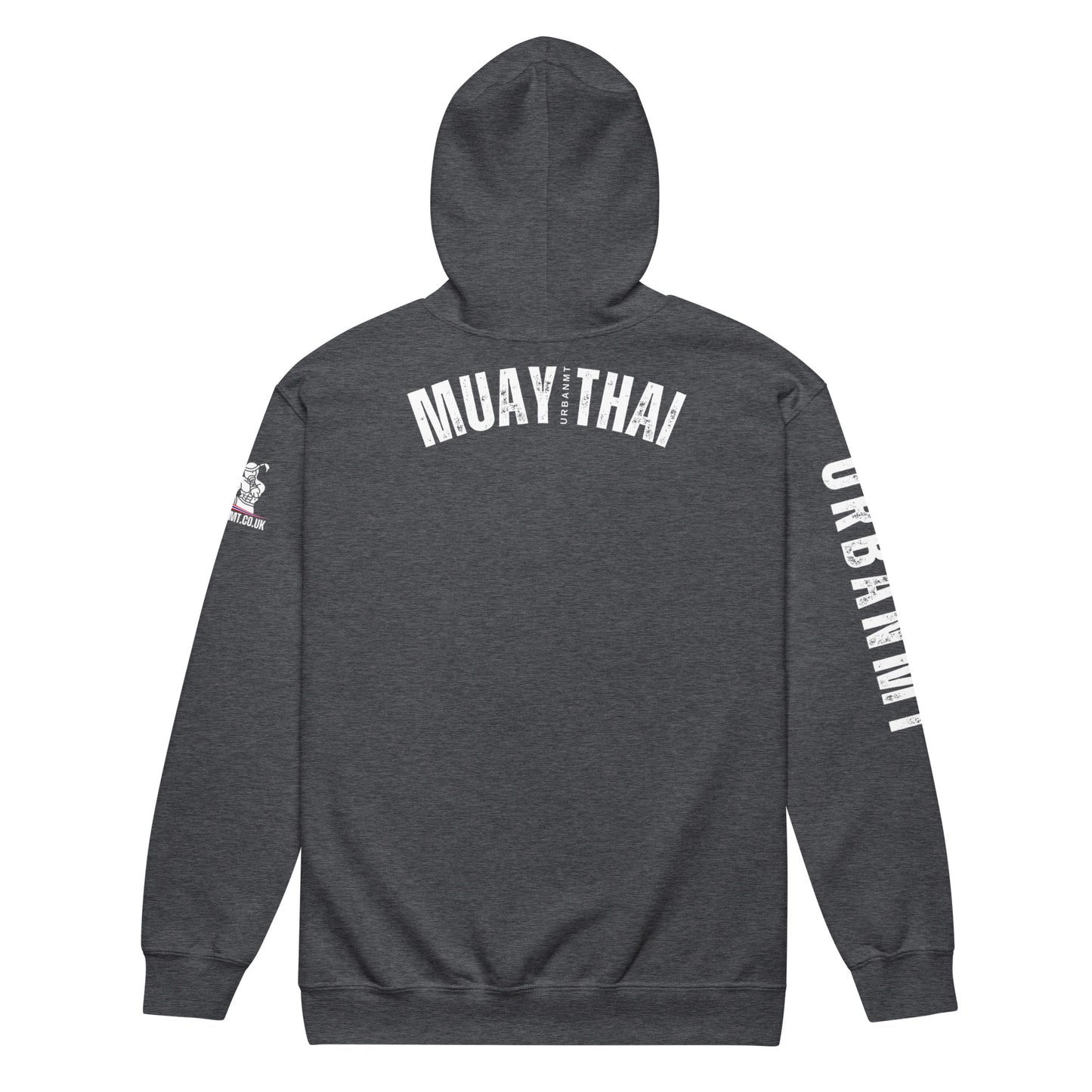 Muay Thai Lightweight Zipped Hoodie - Dark Heather_MTUMT