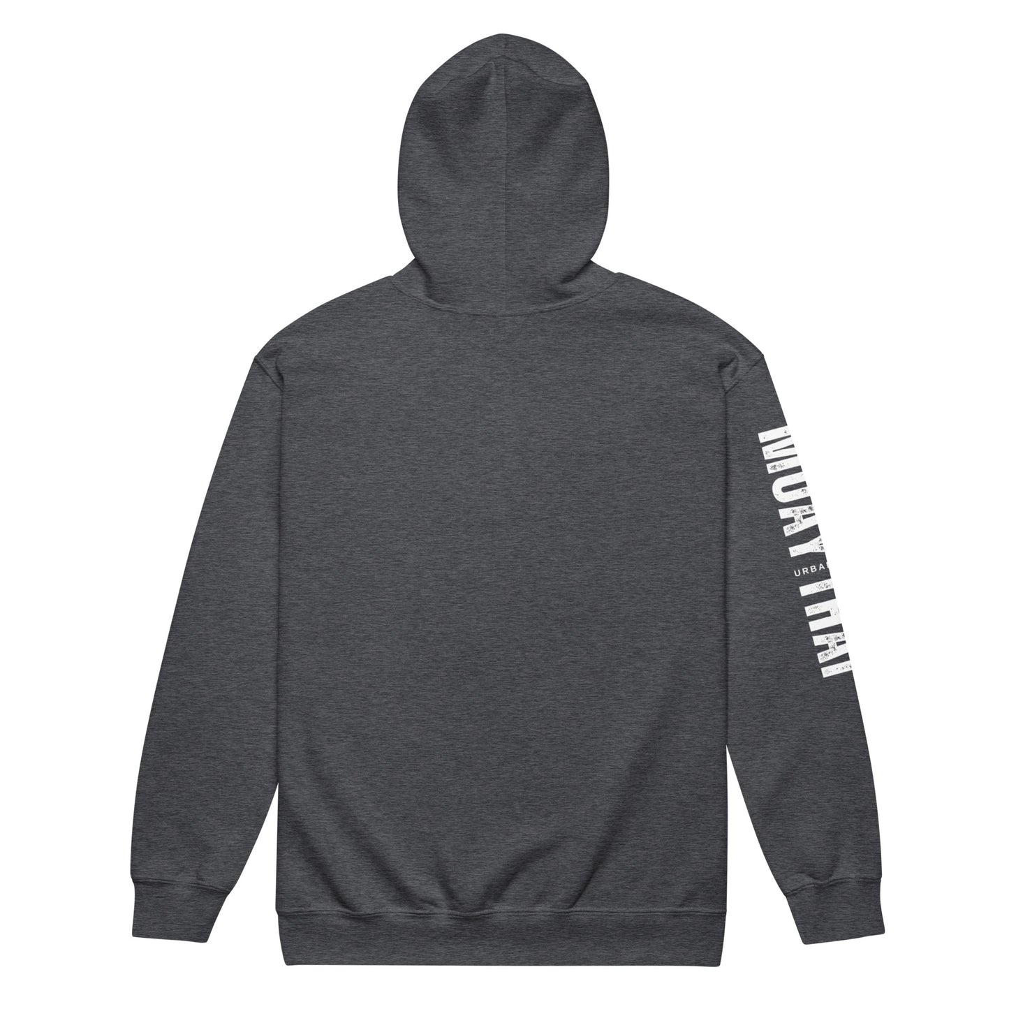 Muay Thai Lightweight Zipped Hoodie - Dark Heather_MTNL