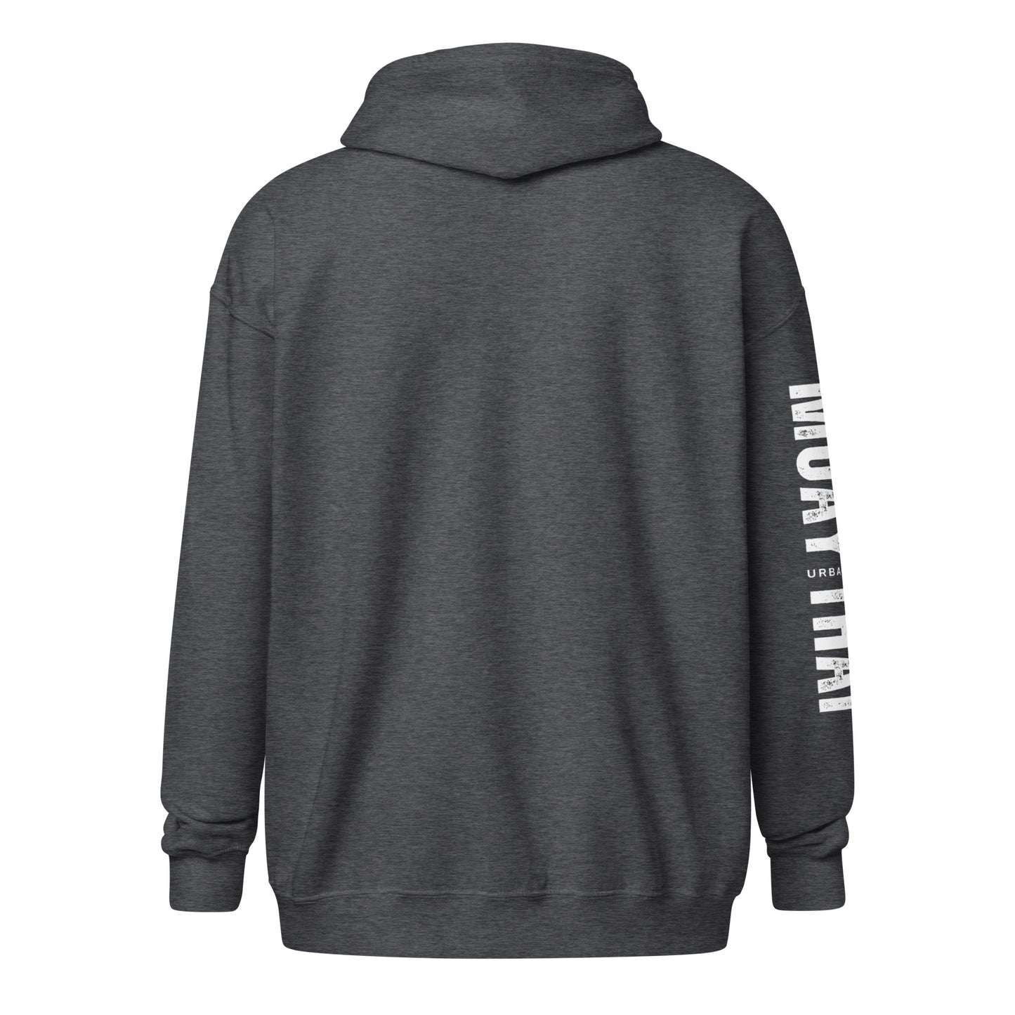 Muay Thai Lightweight Zipped Hoodie - Dark Heather_MTNL