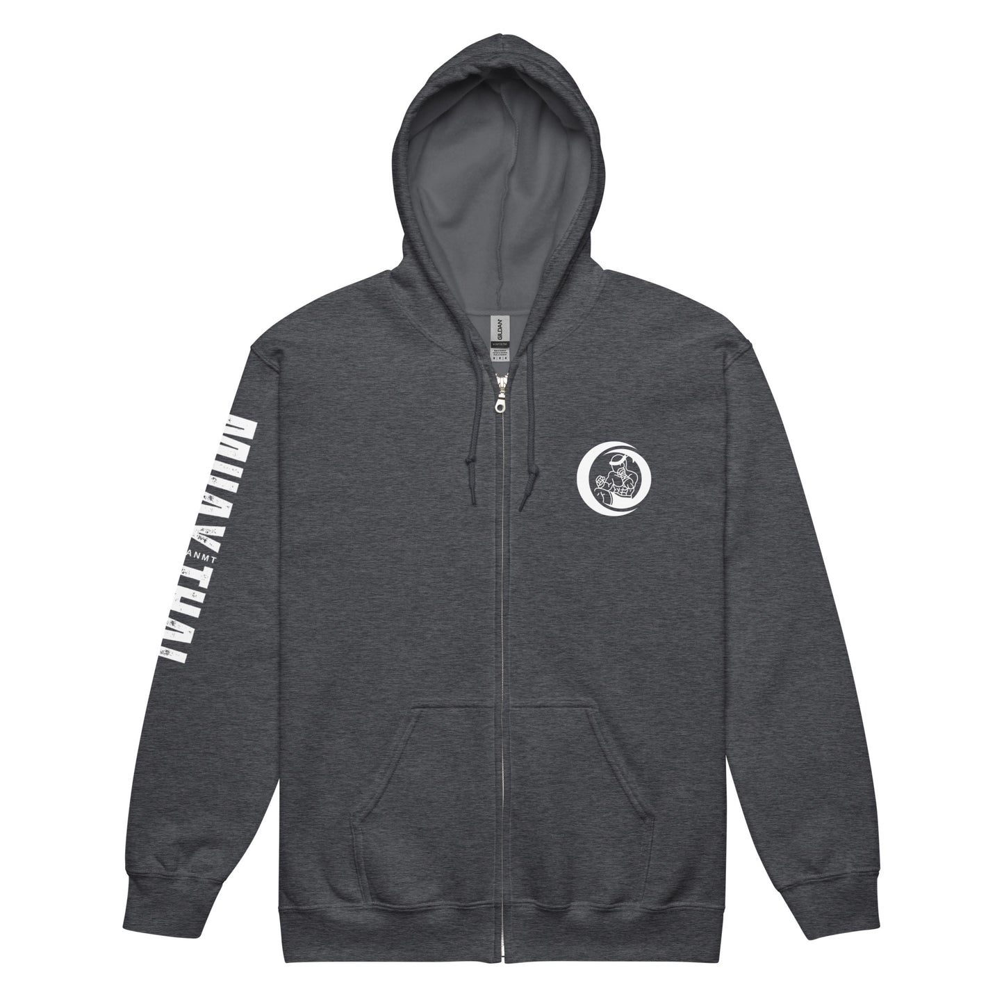 Muay Thai Lightweight Zipped Hoodie - Dark Heather_MTNL