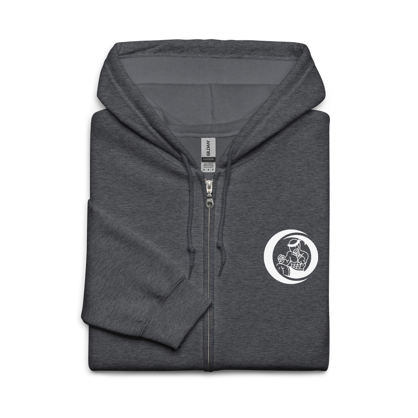 Muay Thai Lightweight Zipped Hoodie - Dark Heather_MTNL