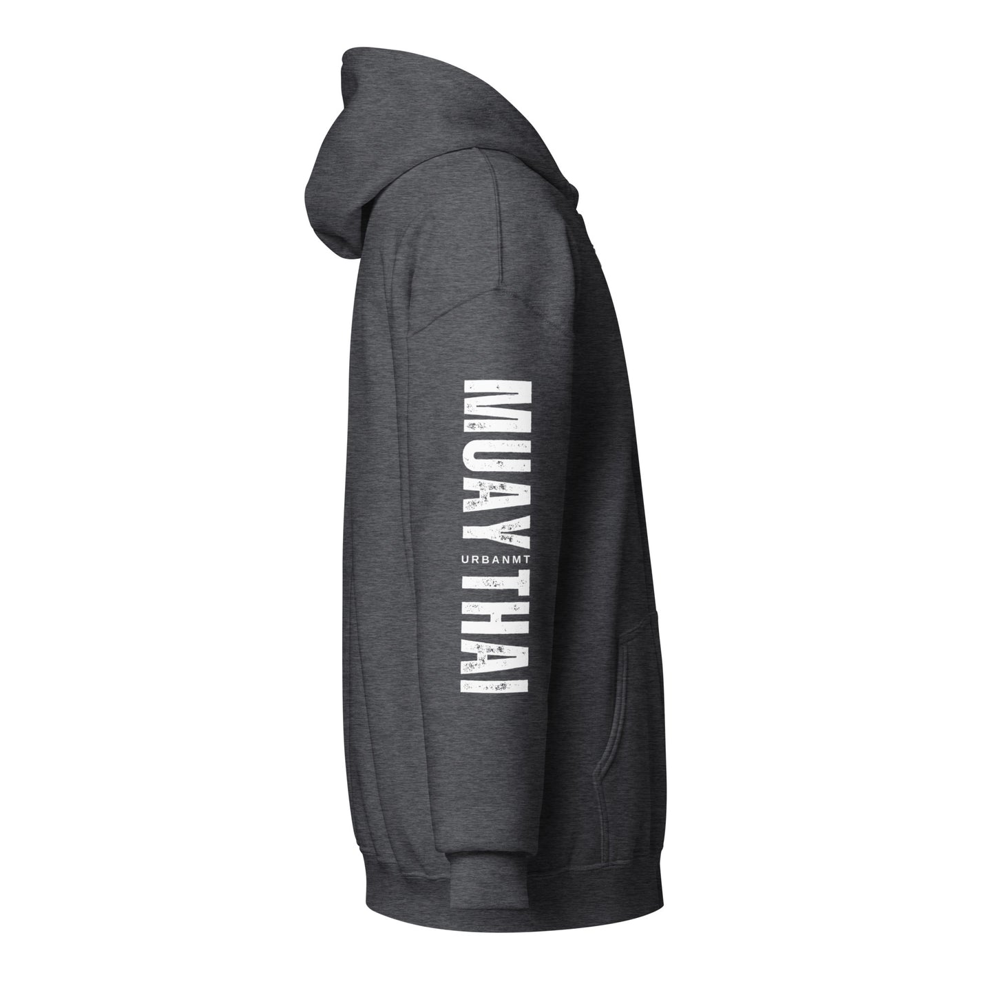 Muay Thai Lightweight Zipped Hoodie - Dark Heather_MTNL