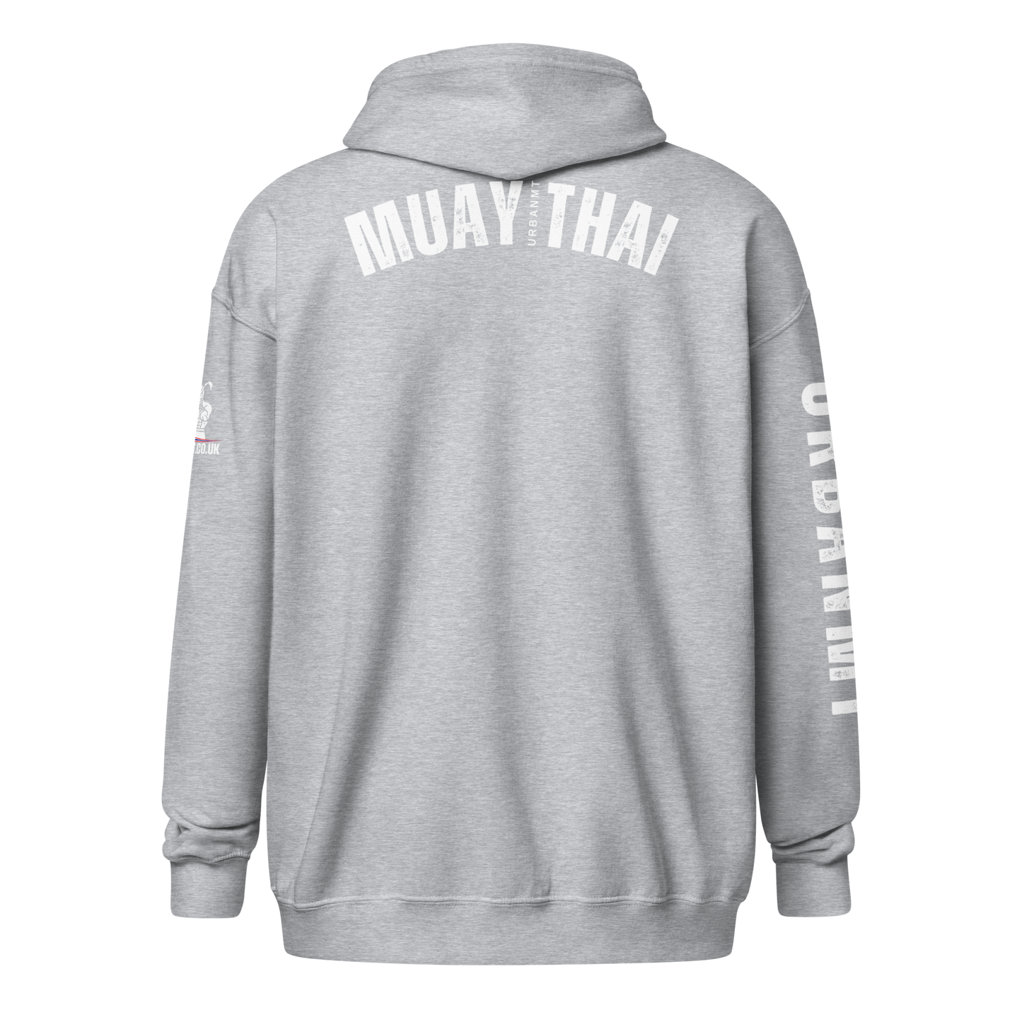 Muay Thai Lightweight Zipped Hoodie - Sport Grey_MTUMT