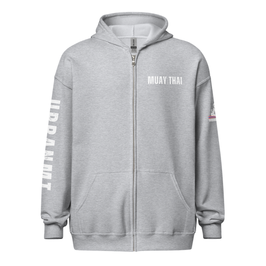 Muay Thai Lightweight Zipped Hoodie - Sport Grey_MTUMT