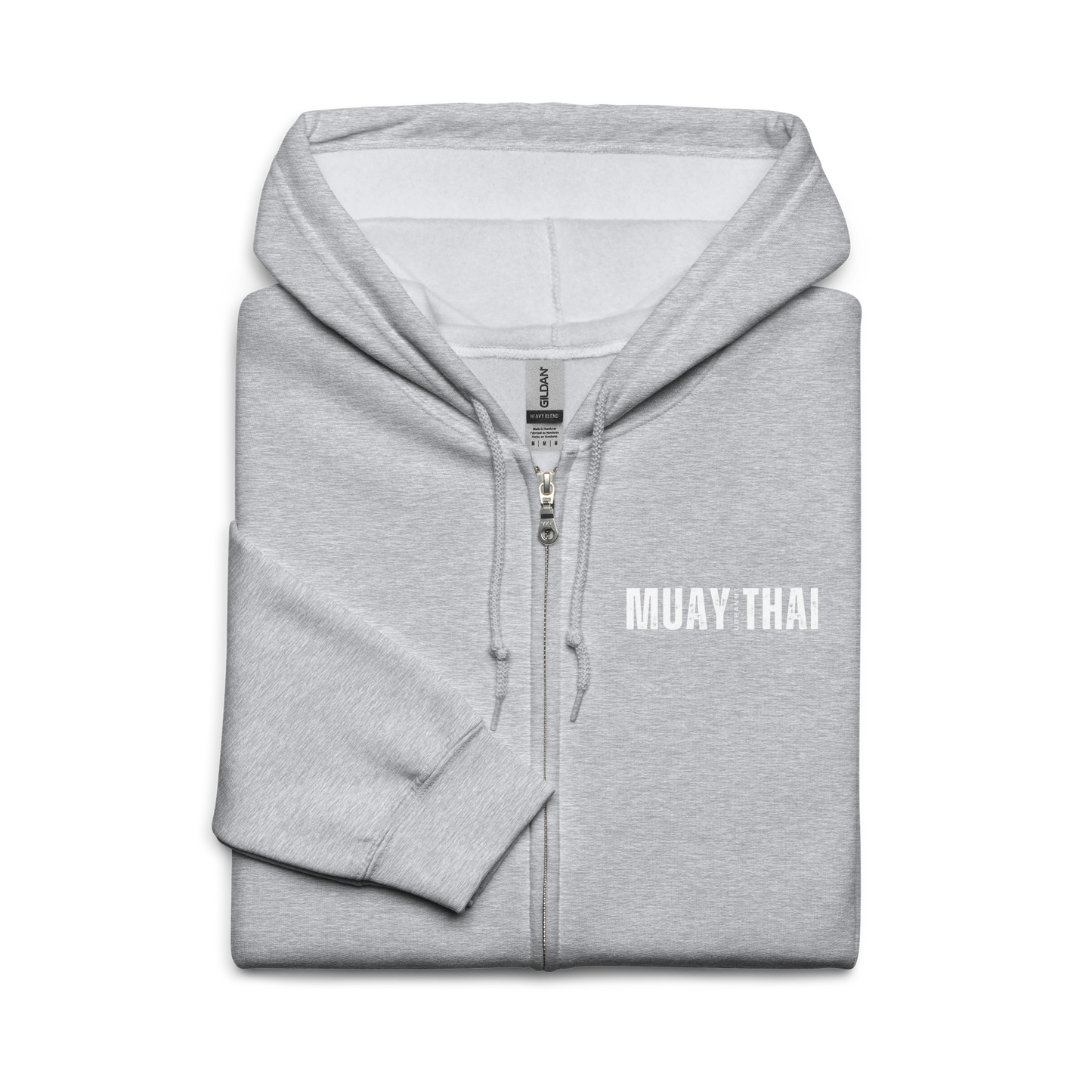 Muay Thai Lightweight Zipped Hoodie - Sport Grey_MTUMT