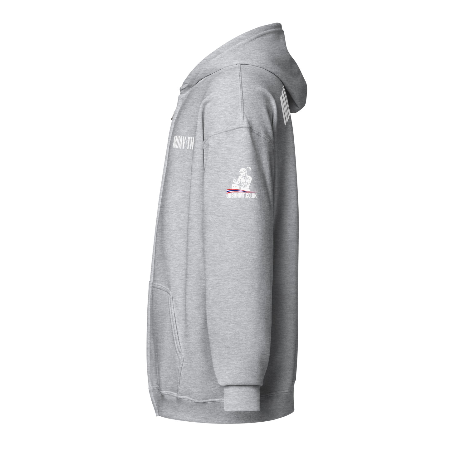 Muay Thai Lightweight Zipped Hoodie - Sport Grey_MTUMT