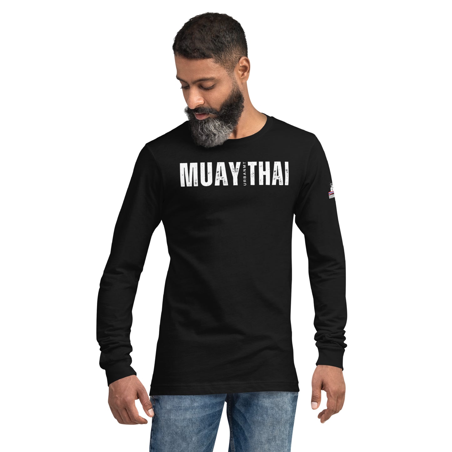 Muay Thai Long Sleeve Shirt - Black_MTUMTL