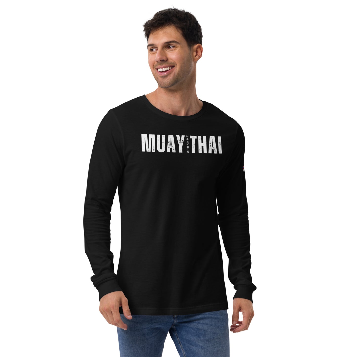 Muay Thai Long Sleeve Shirt - Black_MTUMTL