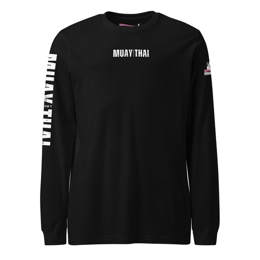 Muay Thai Long Sleeve Shirt - Black_MTUMT