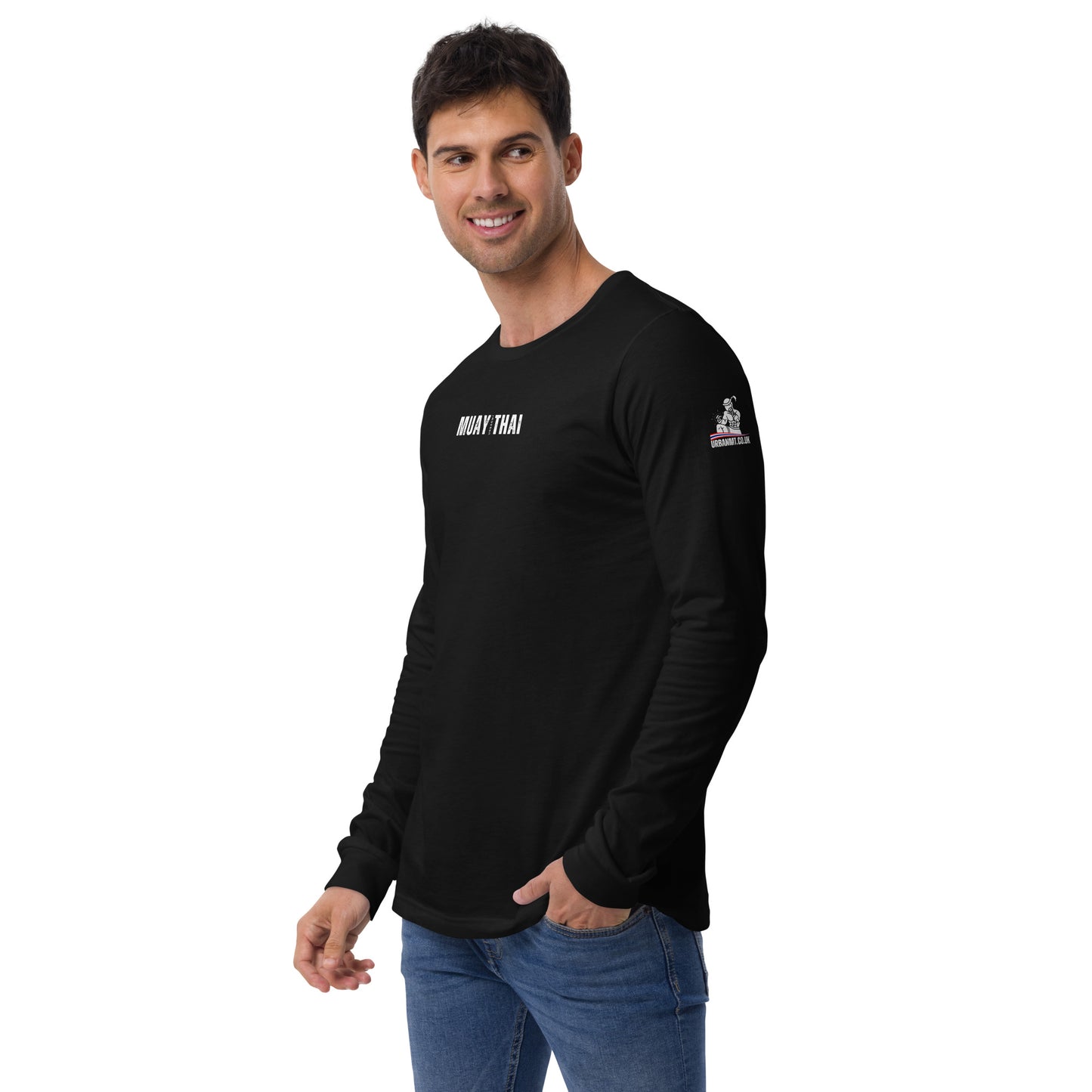 Muay Thai Long Sleeve Shirt - Black_MTUMT