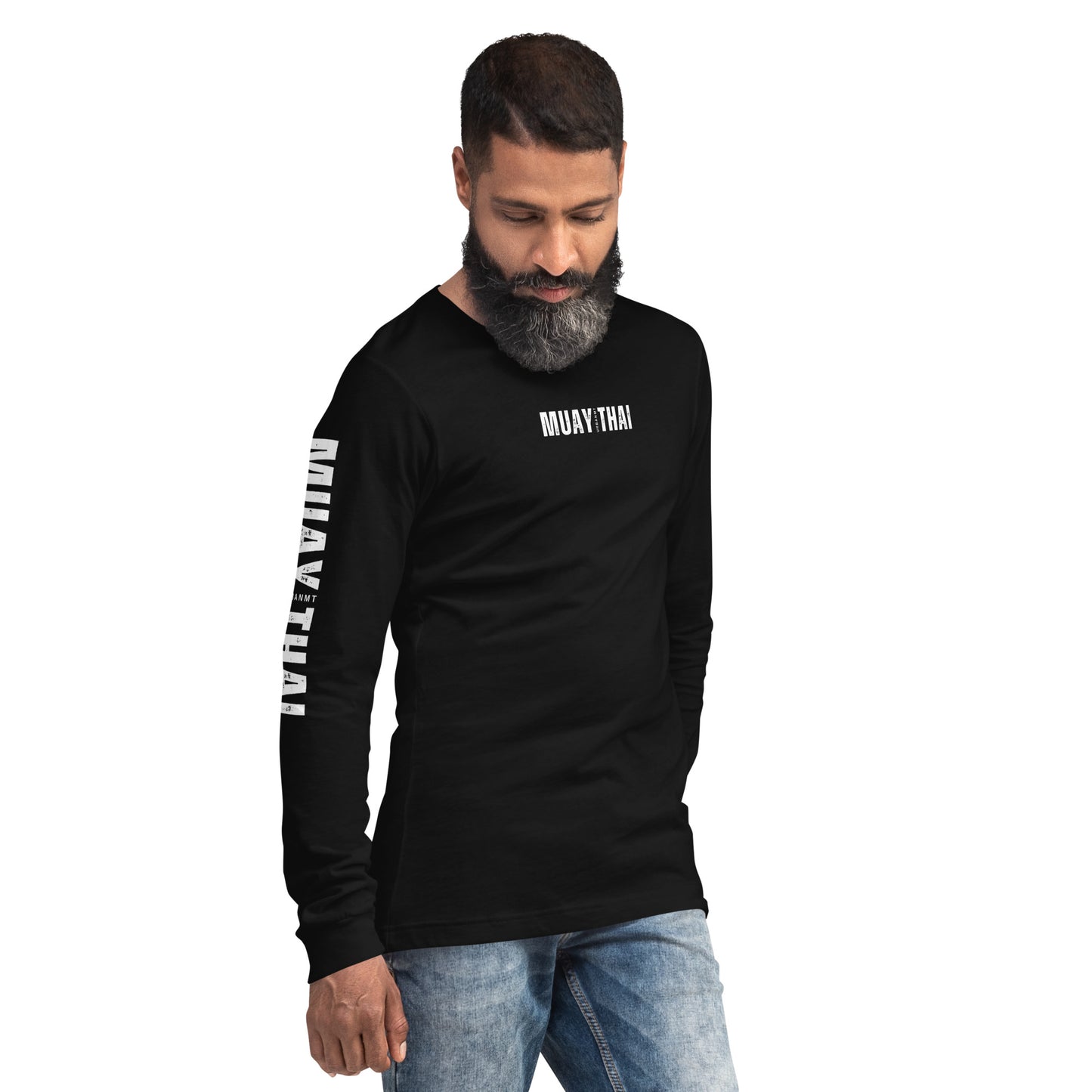 Muay Thai Long Sleeve Shirt - Black_MTUMT