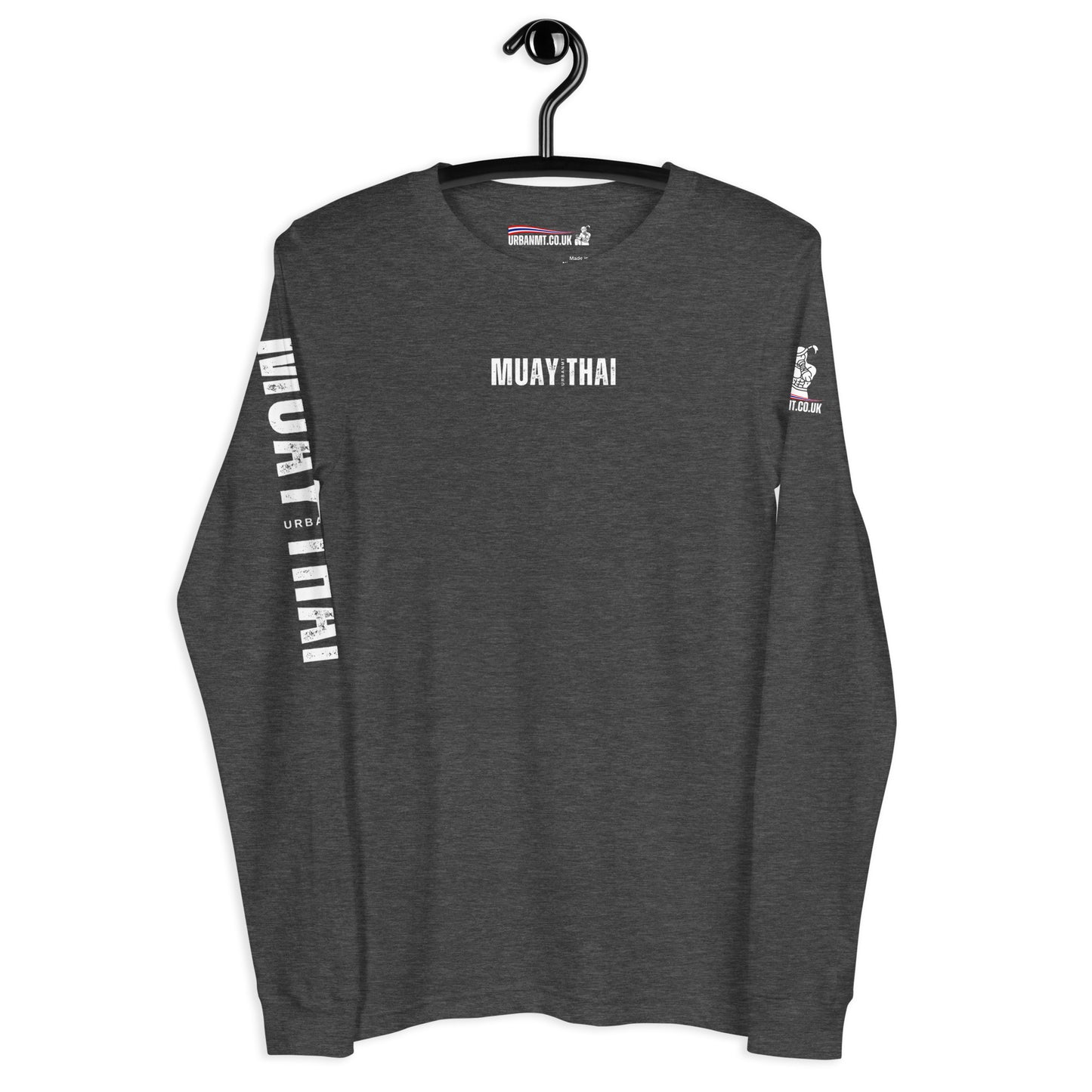 Muay Thai Long Sleeve Shirt - Dark Grey Heather_MTUMT