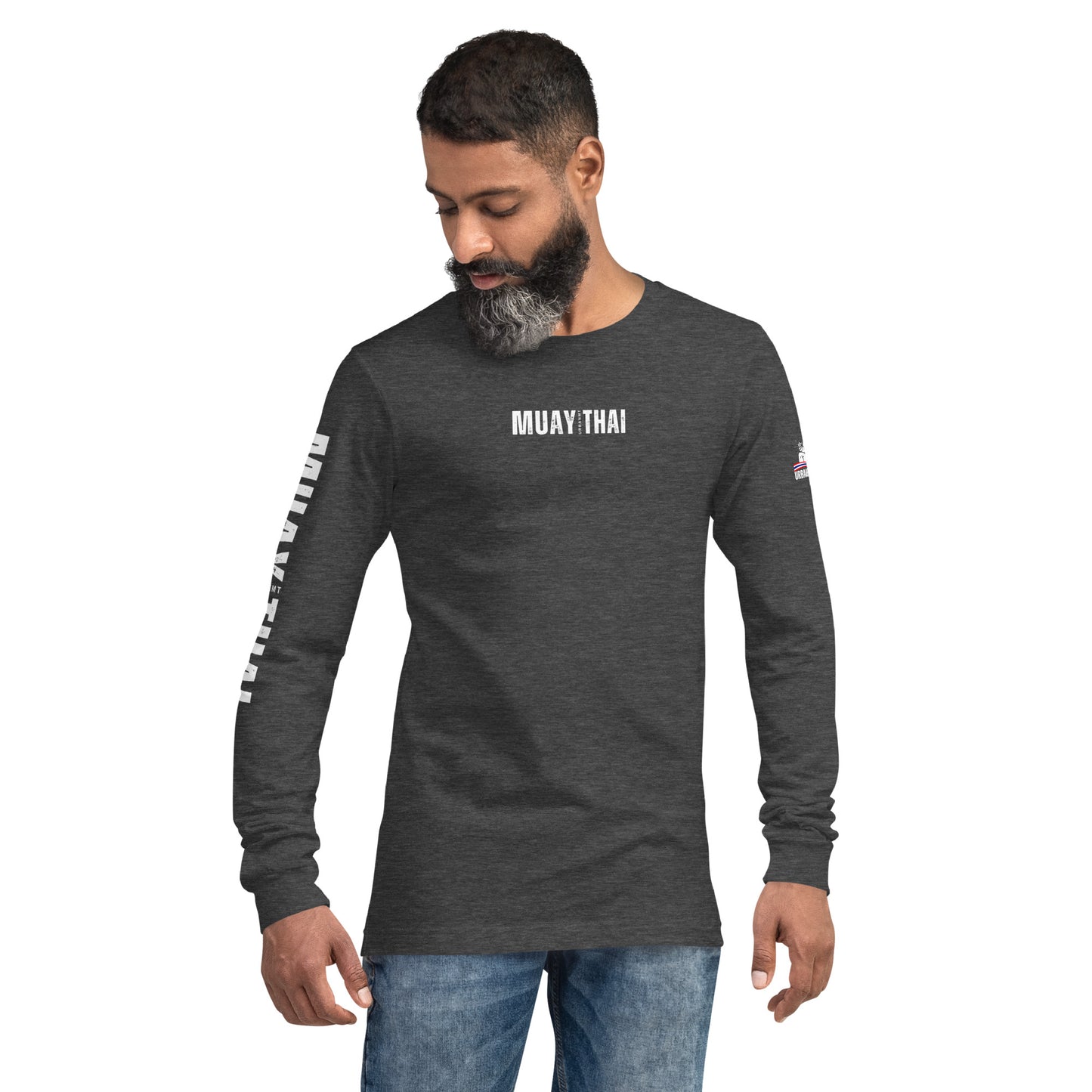 Muay Thai Long Sleeve Shirt - Dark Grey Heather_MTUMT