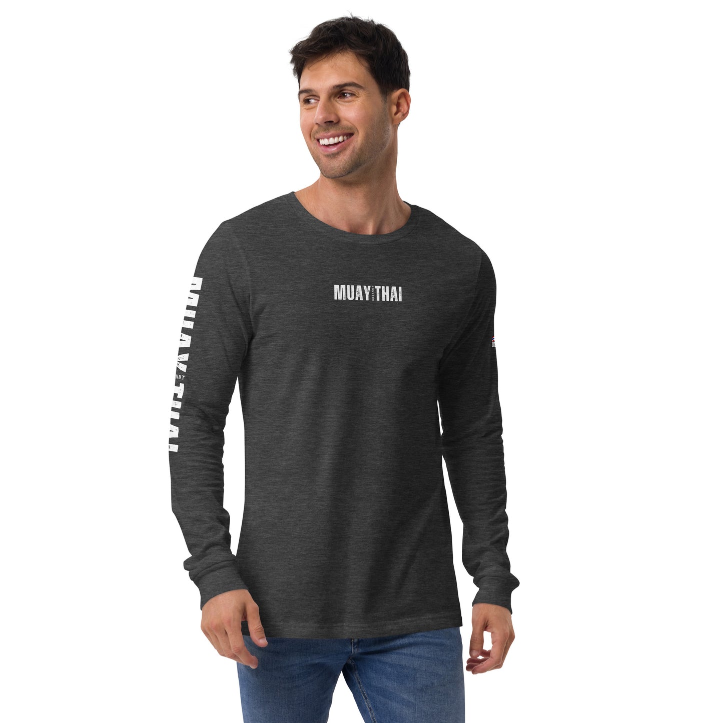 Muay Thai Long Sleeve Shirt - Dark Grey Heather_MTUMT