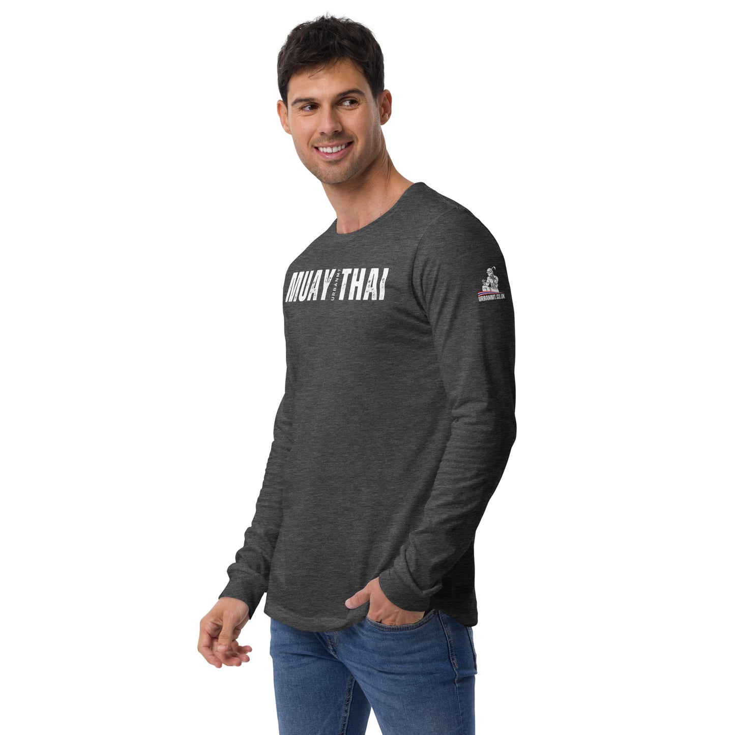 Muay Thai Long Sleeve Shirt - Dark Grey Heather_MTUMTL