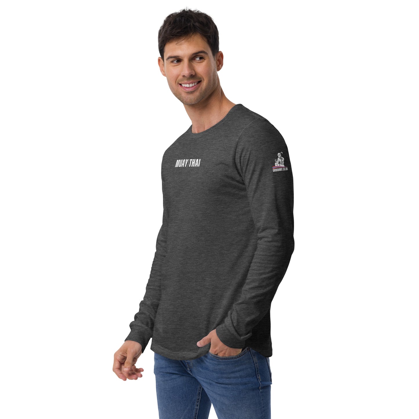 Muay Thai Long Sleeve Shirt - Dark Grey Heather_MTUMT