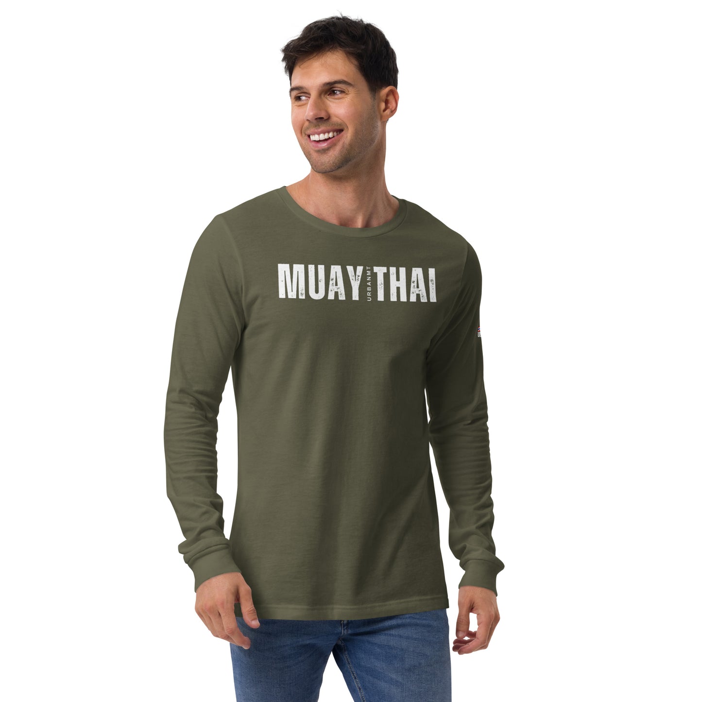 Muay Thai Long Sleeve Shirt - Military Green_MTUMTL