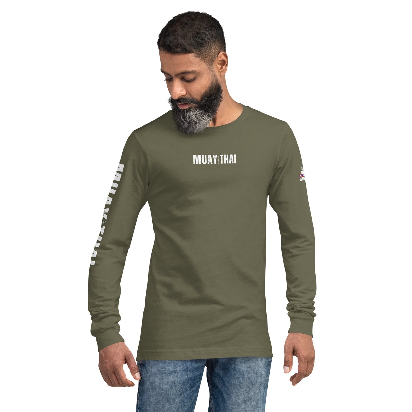 Muay Thai Long Sleeve Shirt - Military Green_MTUMT