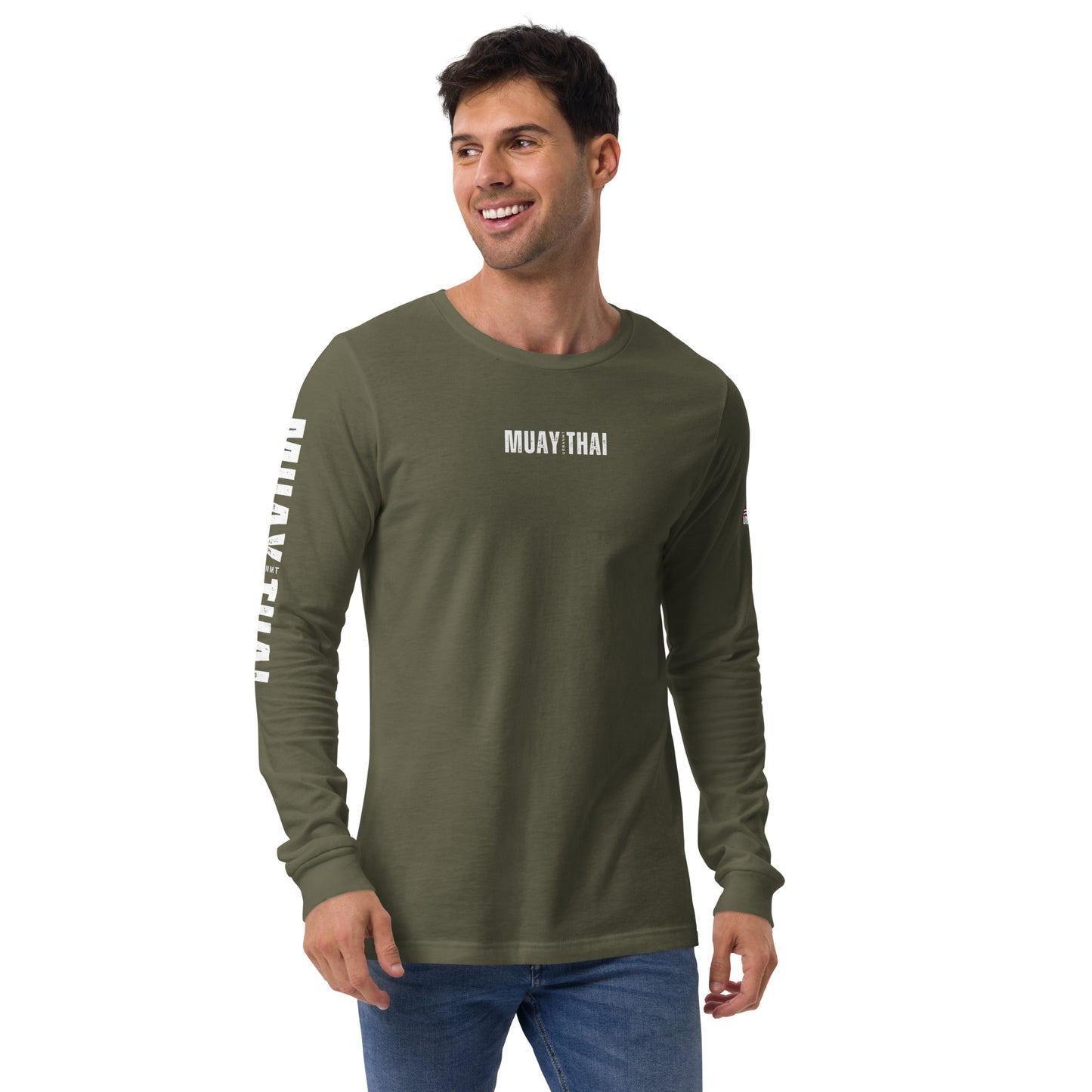 Muay Thai Long Sleeve Shirt - Military Green_MTUMT