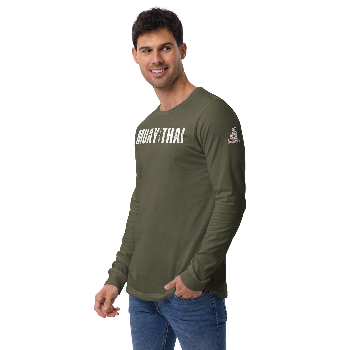 Muay Thai Long Sleeve Shirt - Military Green_MTUMTL