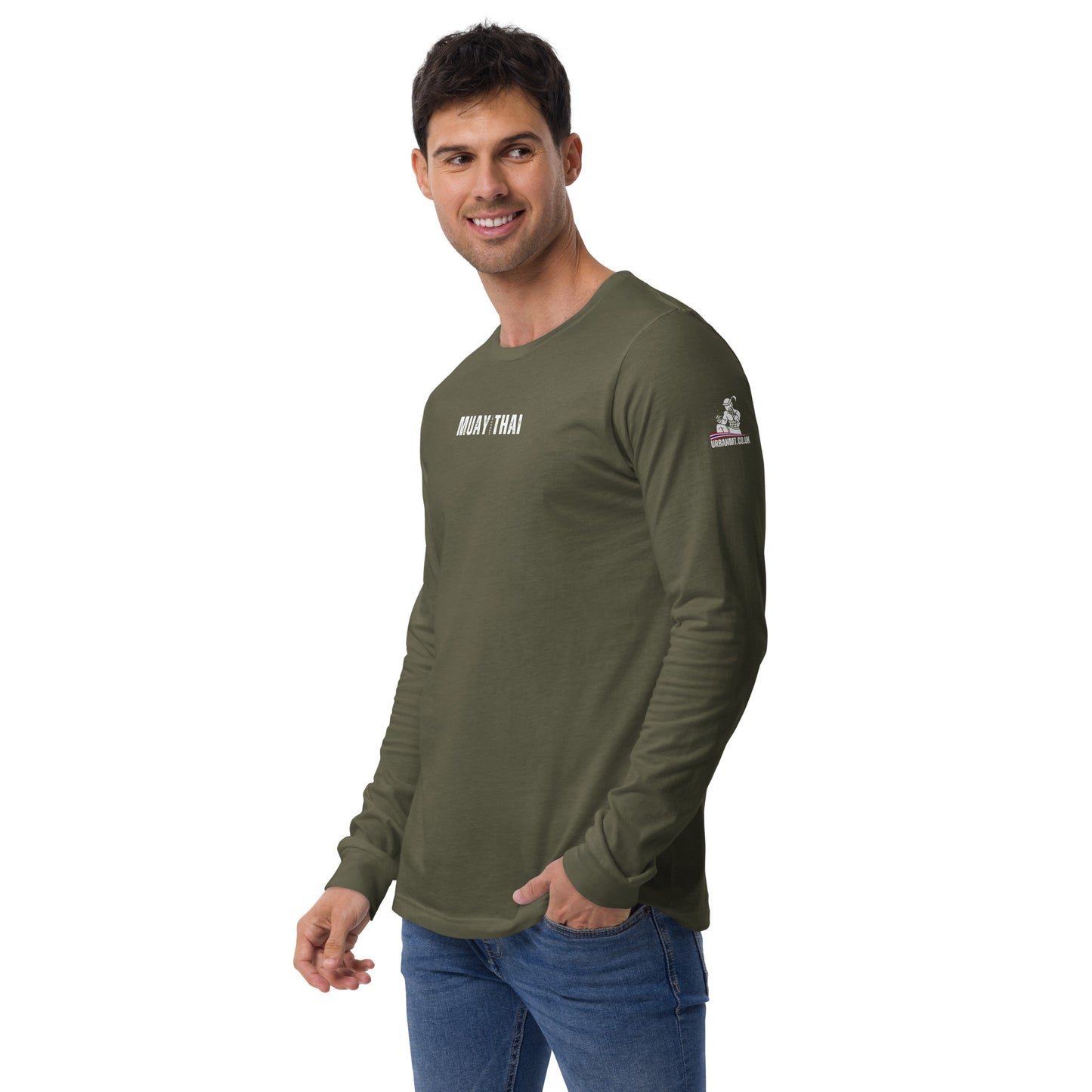 Muay Thai Long Sleeve Shirt - Military Green_MTUMT