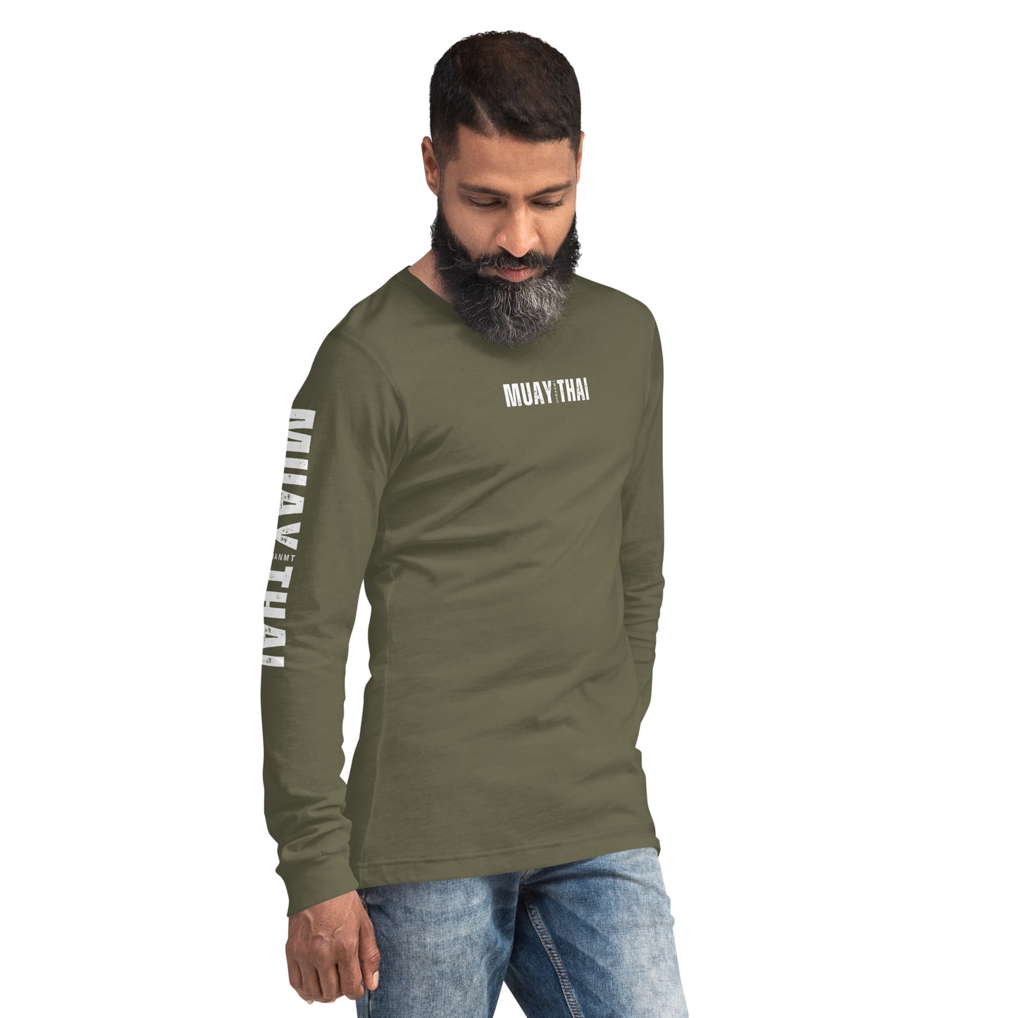 Muay Thai Long Sleeve Shirt - Military Green_MTUMT